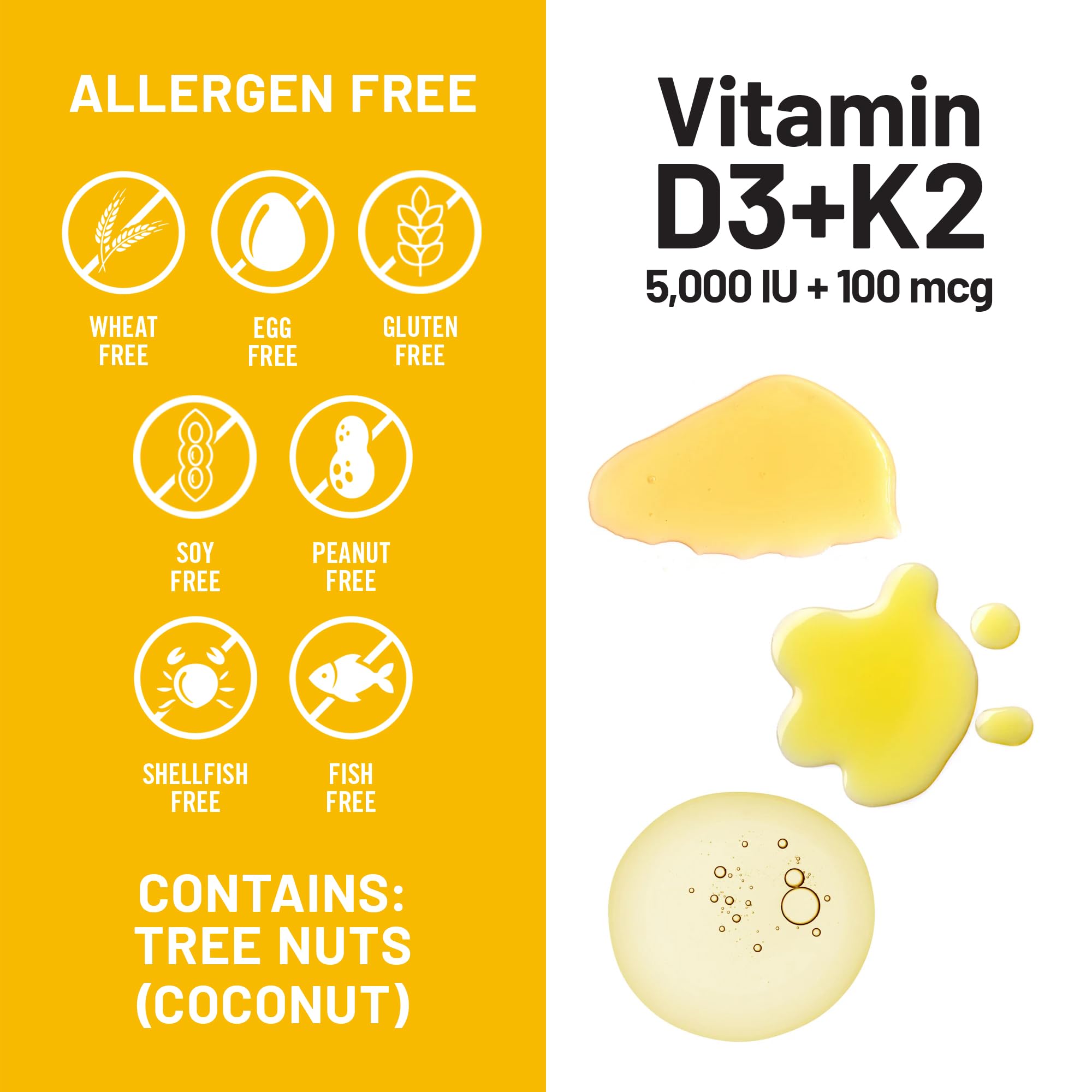 NatureWise D3 + K2 softgels poured to illustrate easy daily dosing.