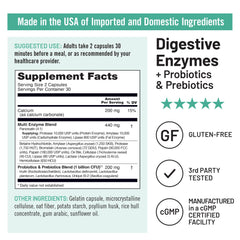 NatureWise Digestive Enzymes bottle label detail for transparency and quality
