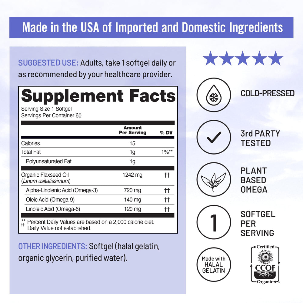 NatureWise Flaxseed Oil CCOF seal signals organic certification and trust.