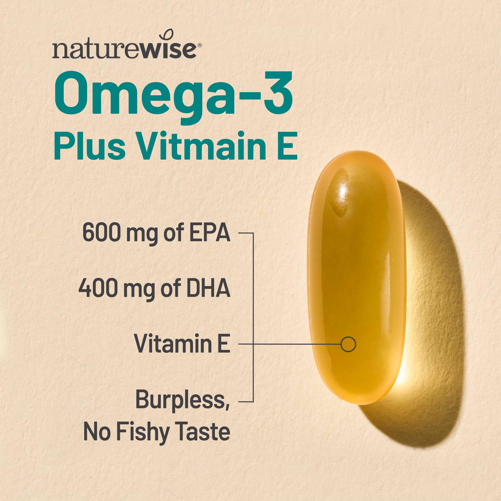 NatureWise gluten-free, non-GMO label communicates clean ingredients and dietary suitability.