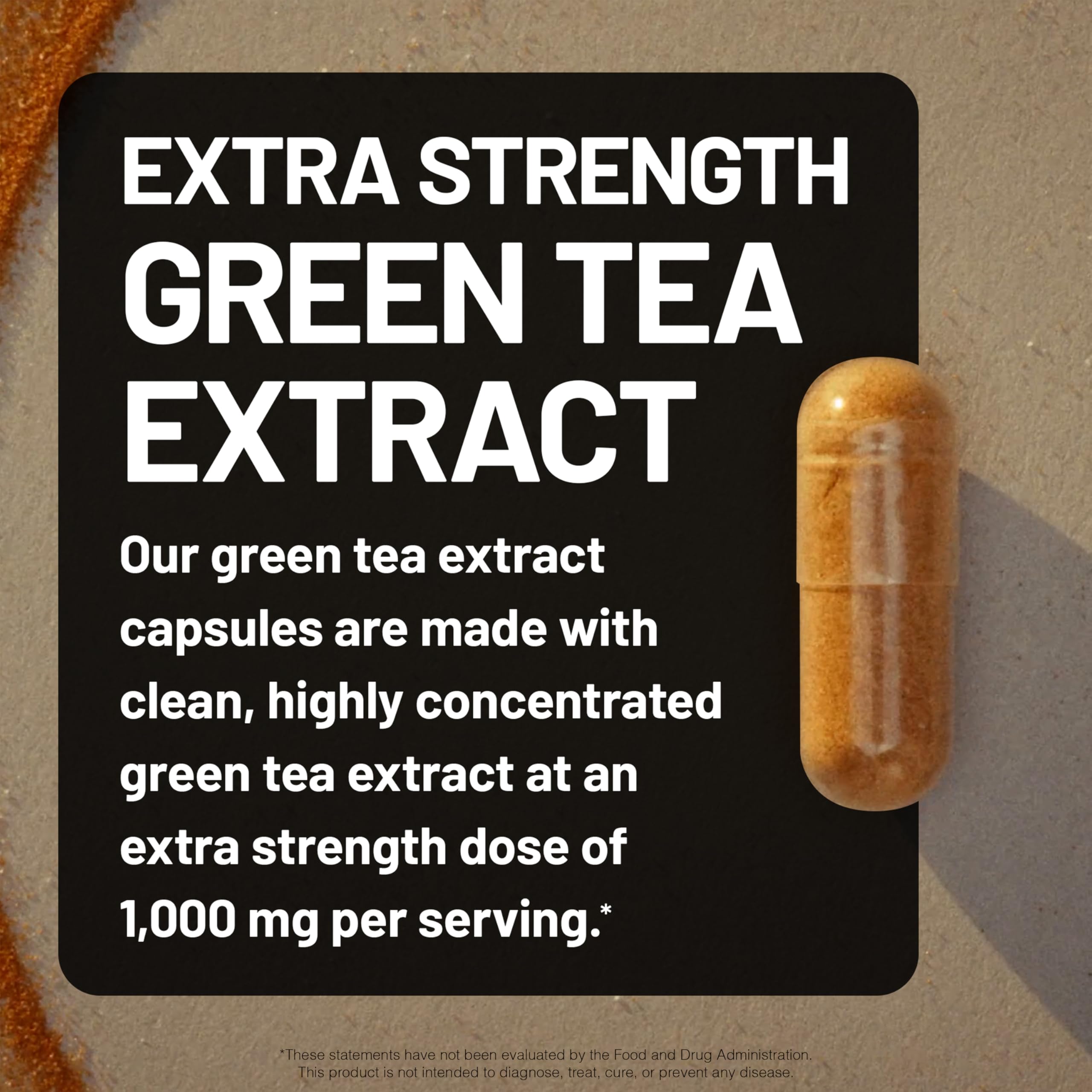 Close-up of NatureWise label highlighting 98% polyphenols and 50% EGCG.