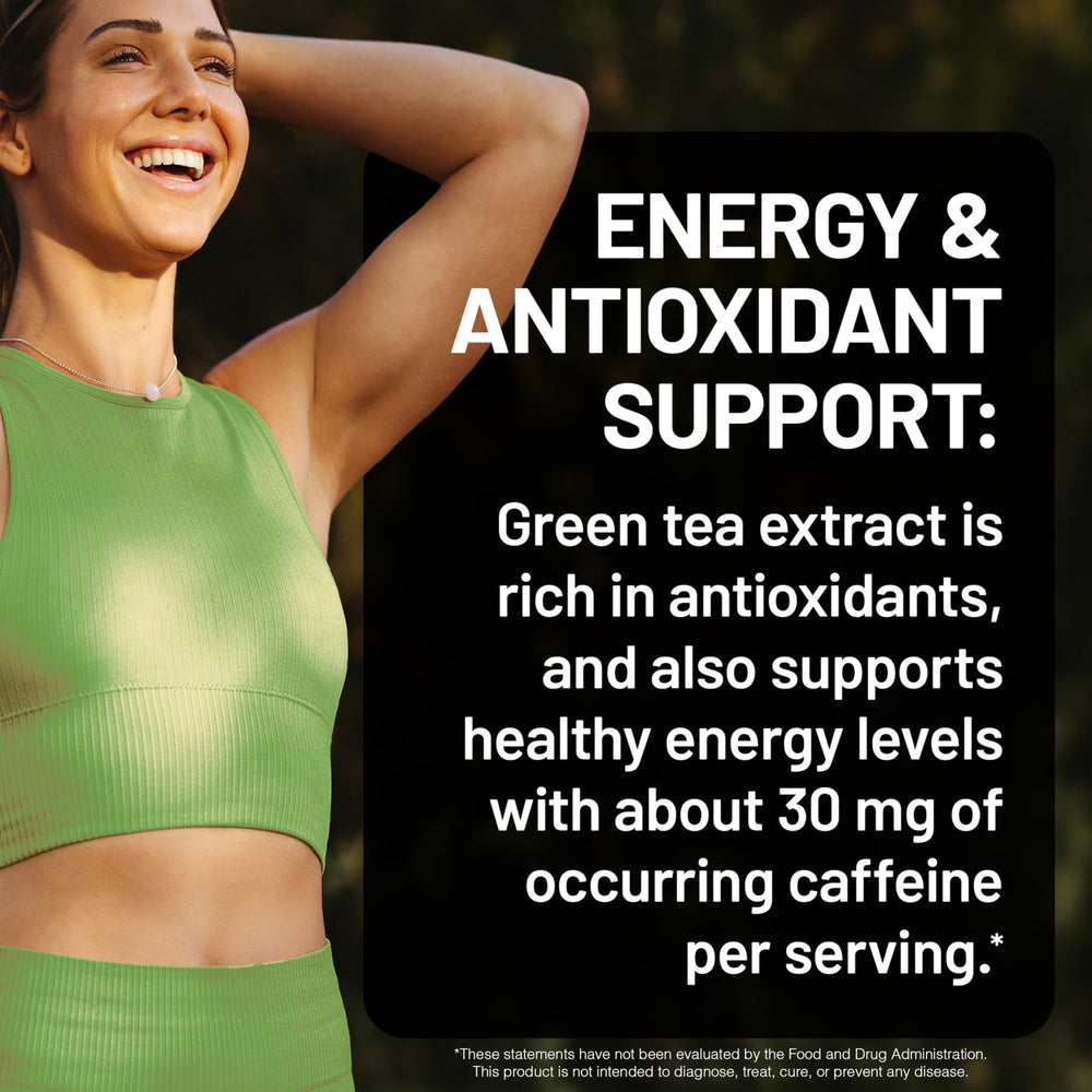 Third-party testing badge on NatureWise Green Tea Extract box.