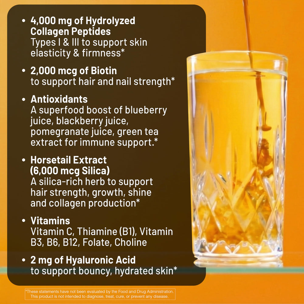 NatureWise Liquid Collagen ingredients blend with berries and green tea.