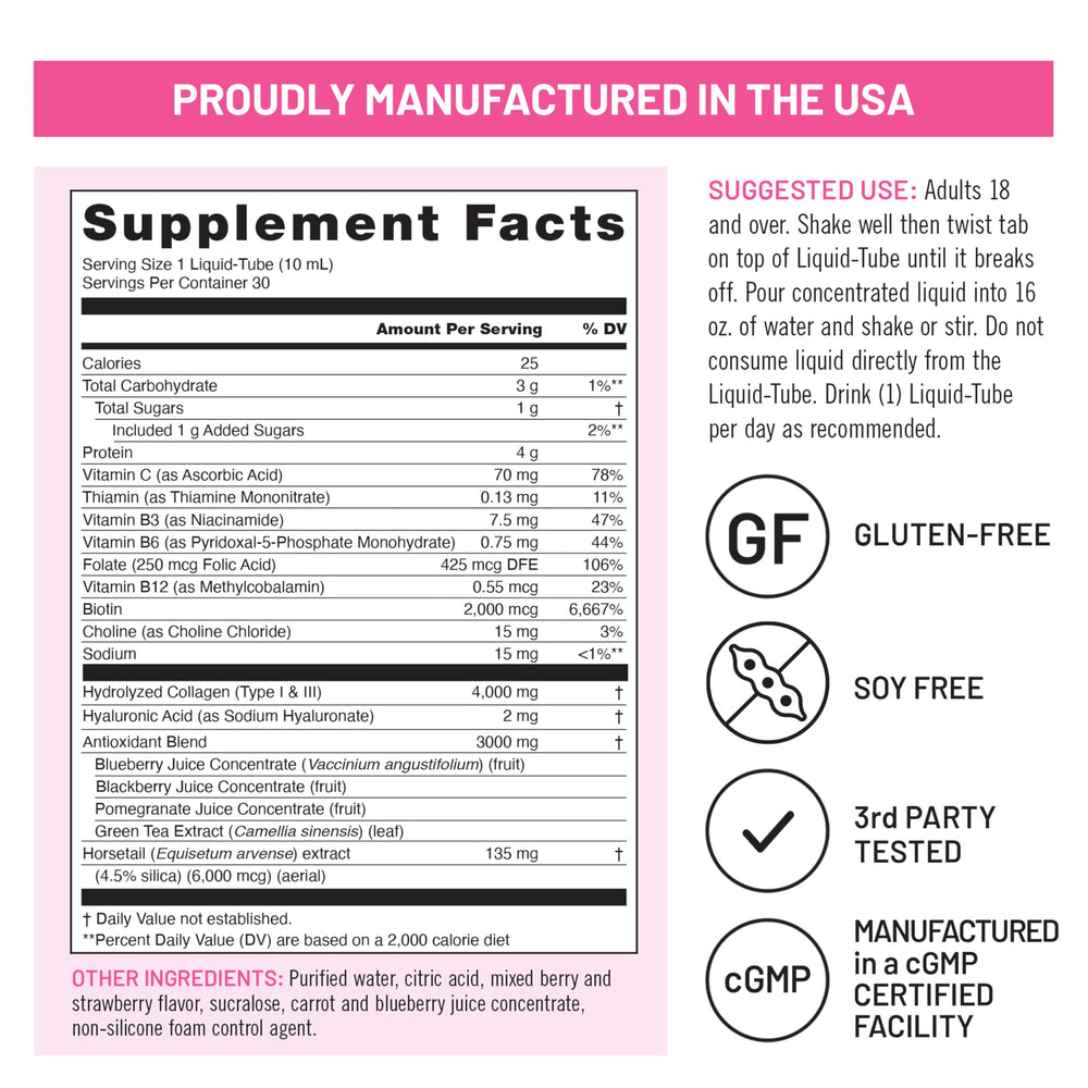 Close-up of NatureWise label showing 4000 mg Type I & III peptides.
