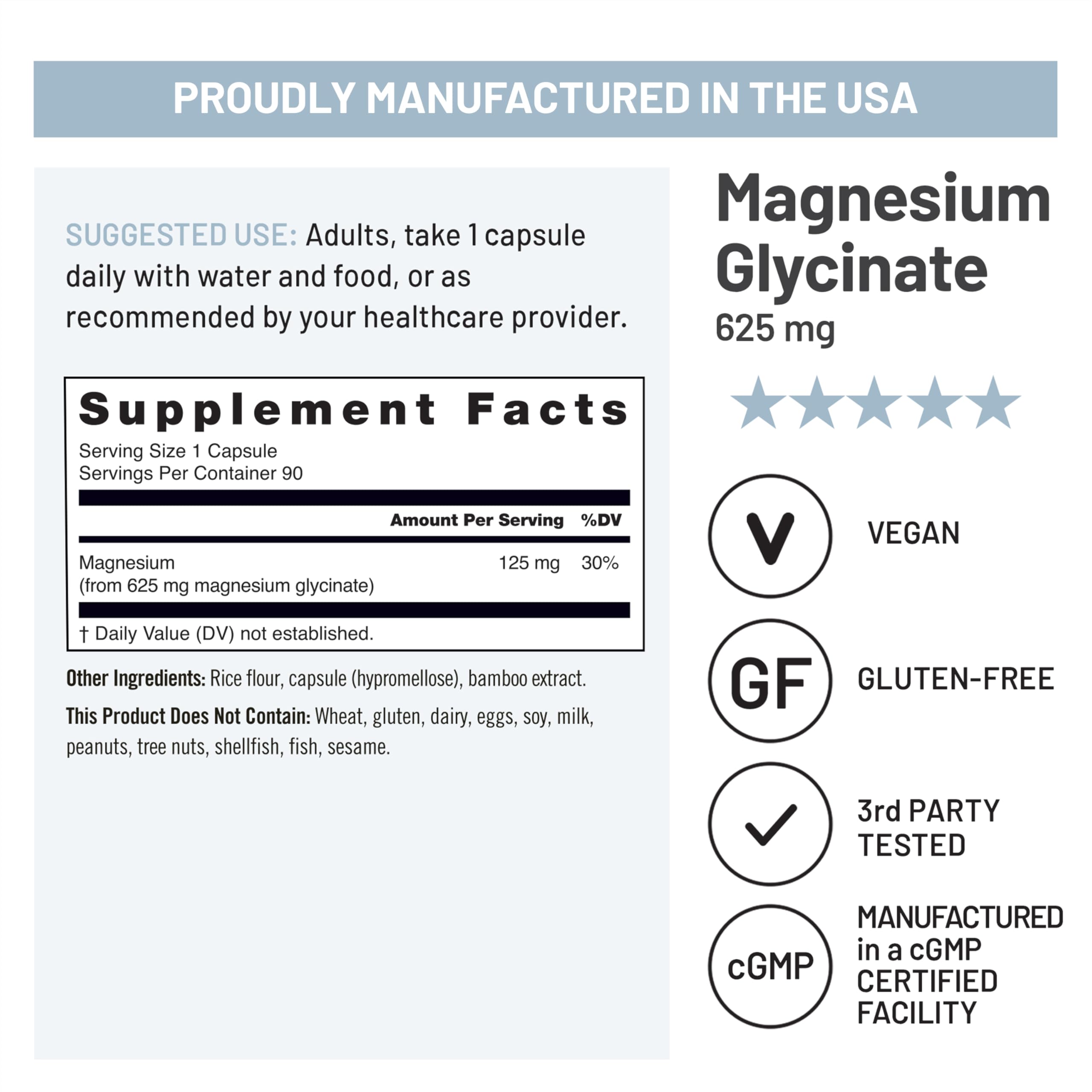 Non-GMO badge on NatureWise Magnesium Glycinate bottle.
