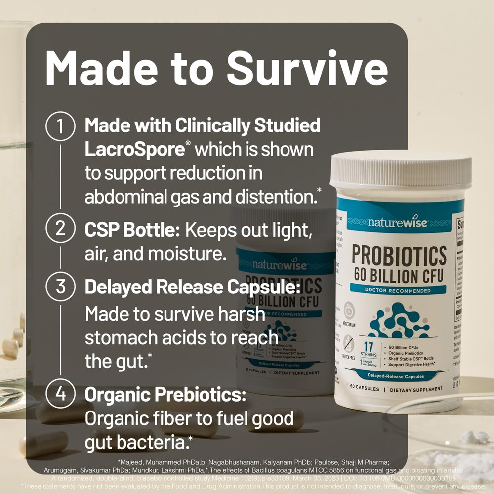 Organic prebiotics from acacia gum and inulin included with NatureWise