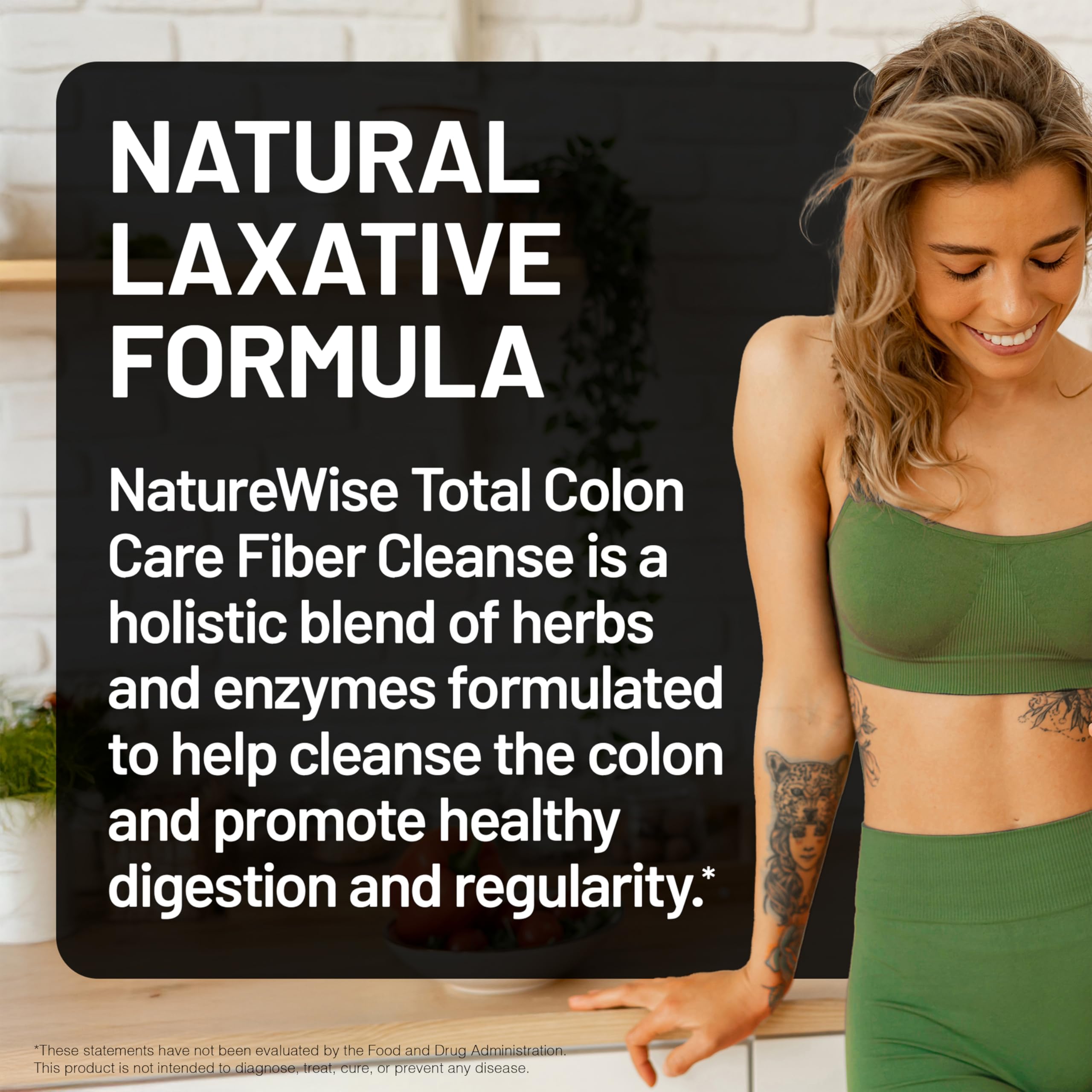 NatureWise Total Colon Care bottle side view showing packaging and ingredients.
