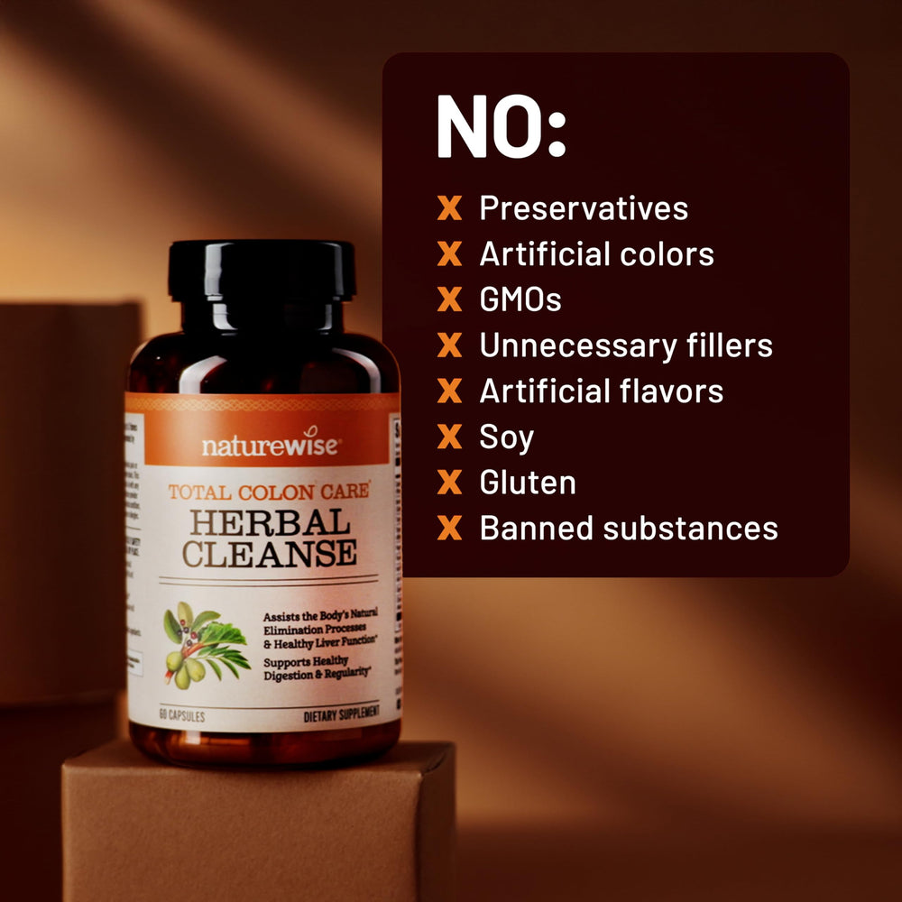 NatureWise Total Colon Care USA production stamp signals quality control.