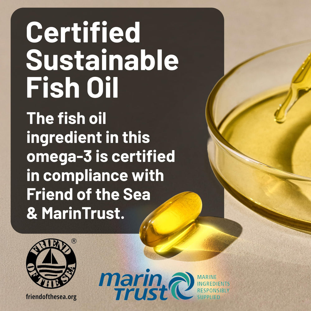 NatureWise triglyceride-form omega-3 illustration highlights absorption potential