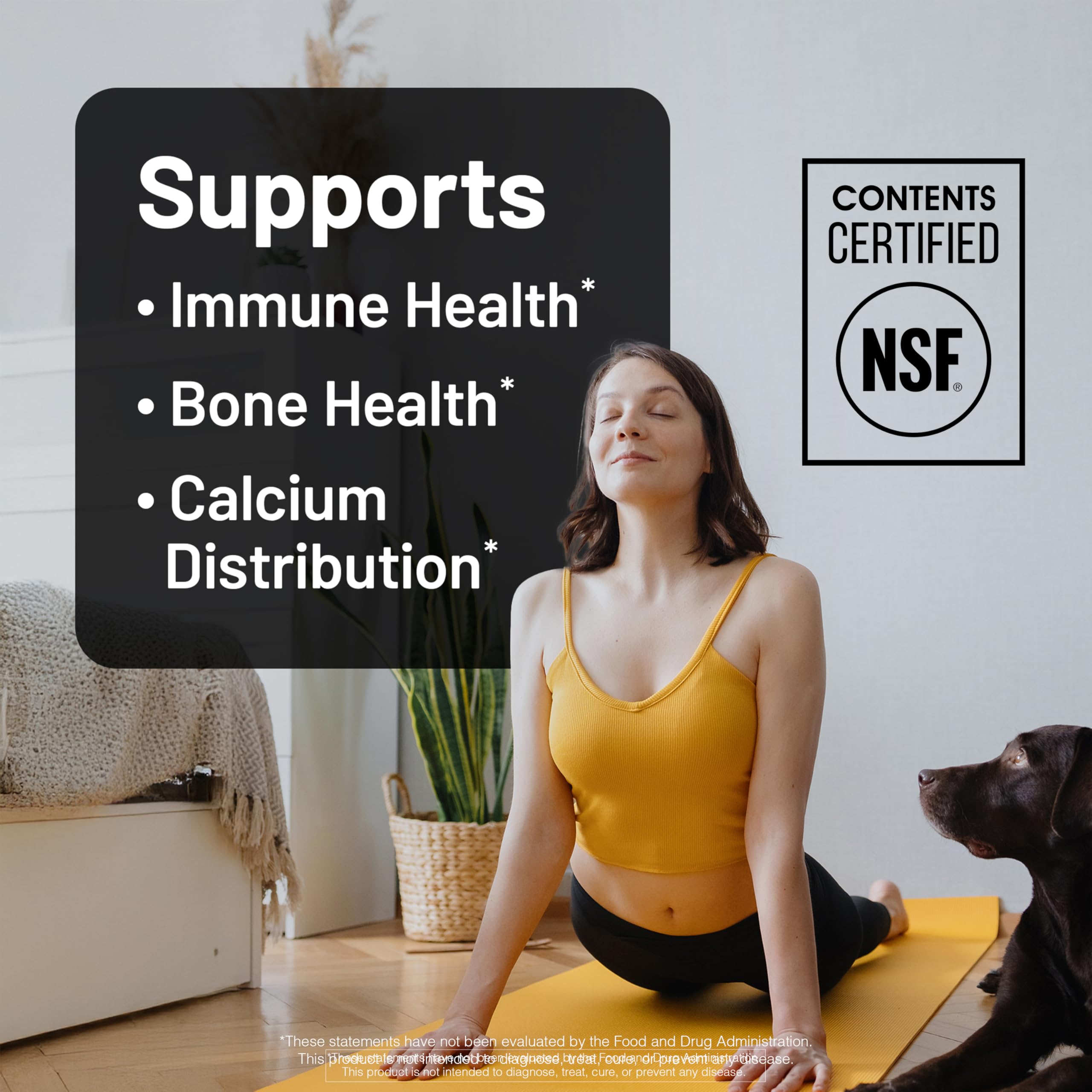 Close-up of NatureWise vegan D3 + K2 softgels for easy daily use