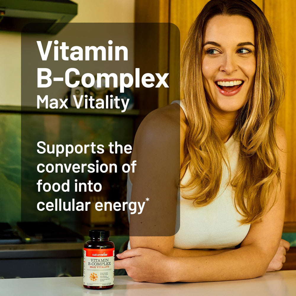 Made in USA NatureWise Vitamin B Complex bottle label.