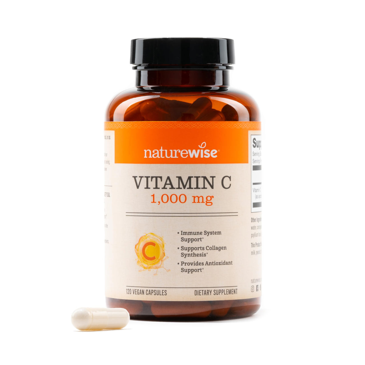 NatureWise Vitamin C 1000mg bottle front showing extra strength immune support