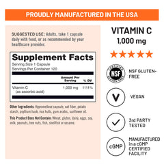 USA-made seal on NatureWise Vitamin C 1000mg bottle signaling quality manufacturing