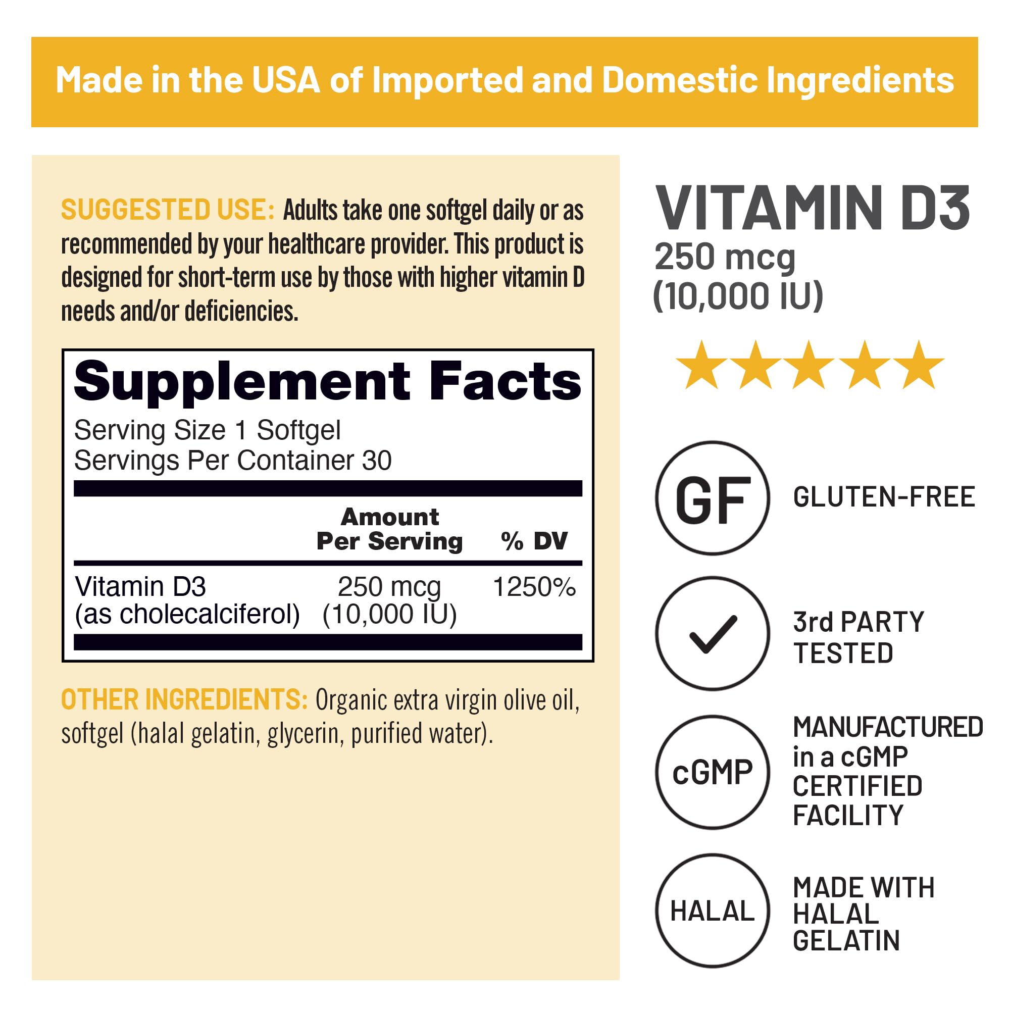 NatureWise Vitamin D3 label view with dosage and ingredients