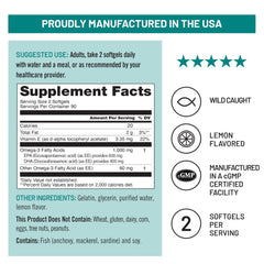 NatureWise wild-caught, sustainably sourced omega-3 capsules indicating responsible fisheries.