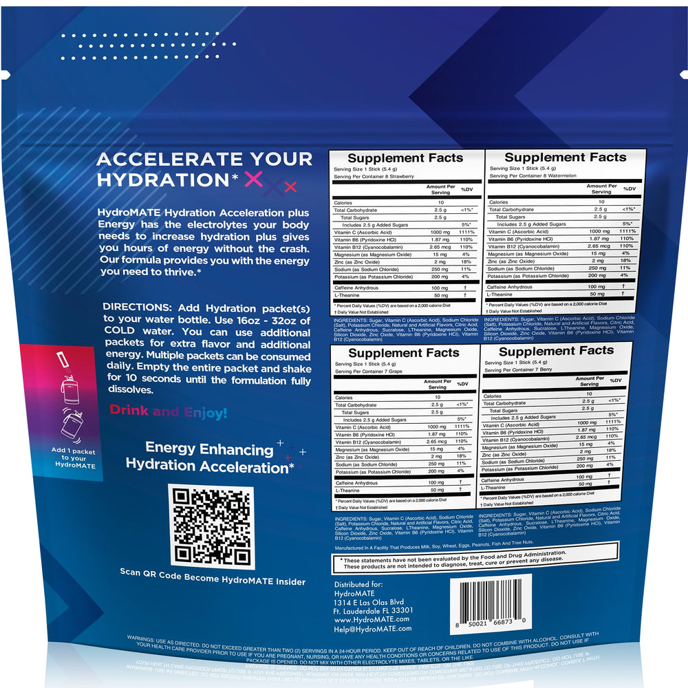 NatureWorks HydroMATE berry packet for low-sugar hydration with great flavor.