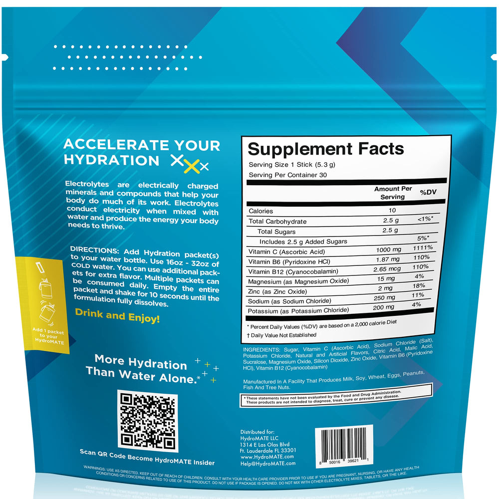 NatureWorks HydroMATE travel-friendly hydration packets ideal for workouts and commutes.