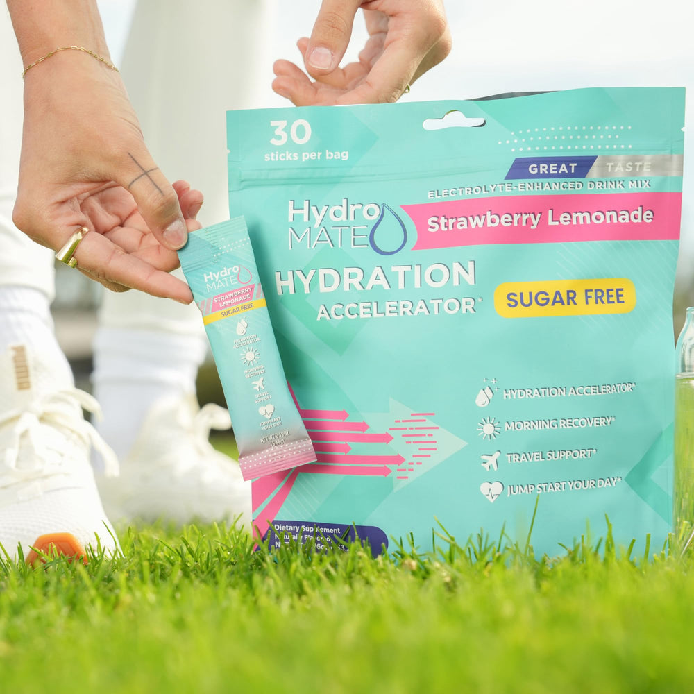 NatureWorks HydroMATE travel-stick pack ideal for gym, flights, and festivals.