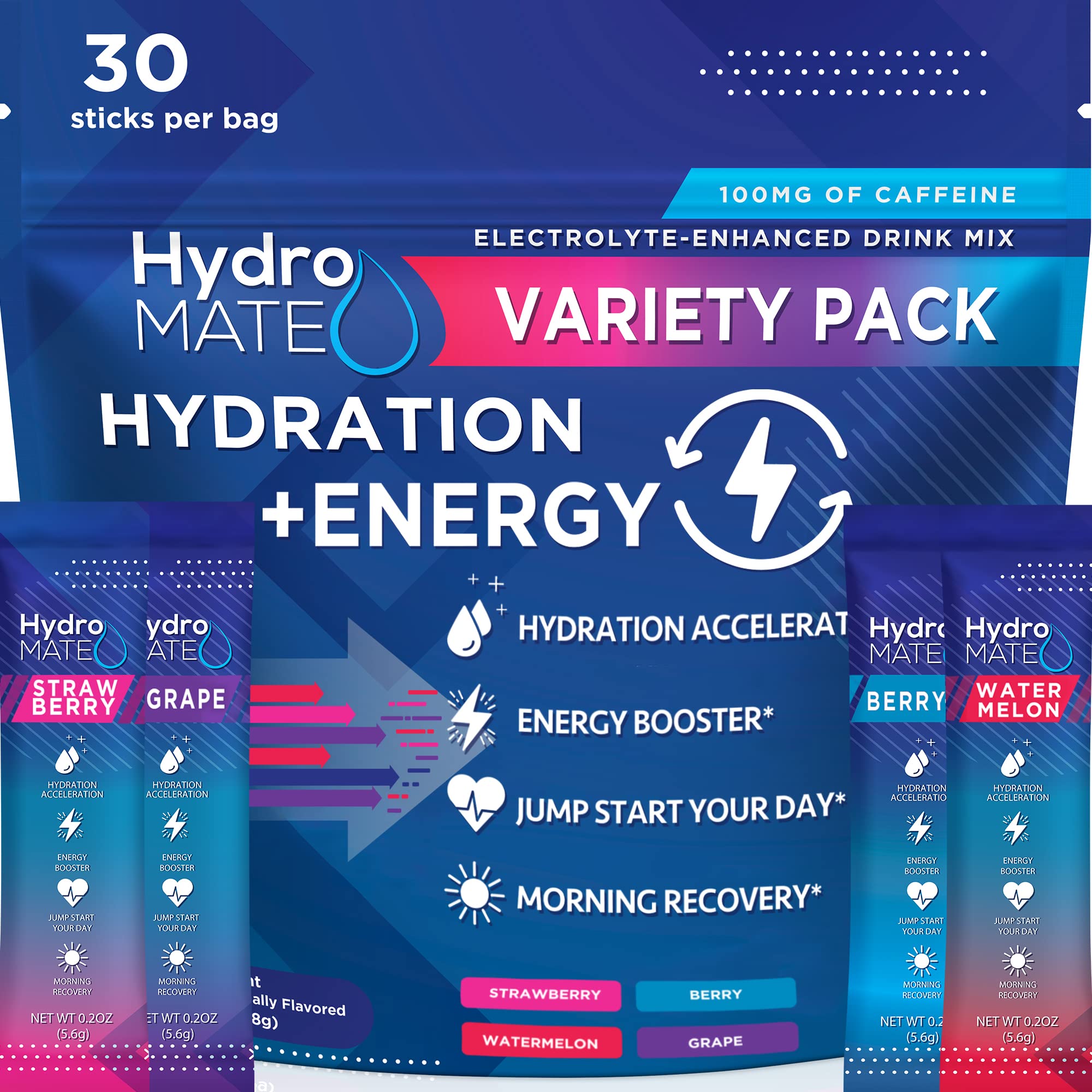 NatureWorks HydroMATE watermelon packet for quick, refreshing hydration after workouts.