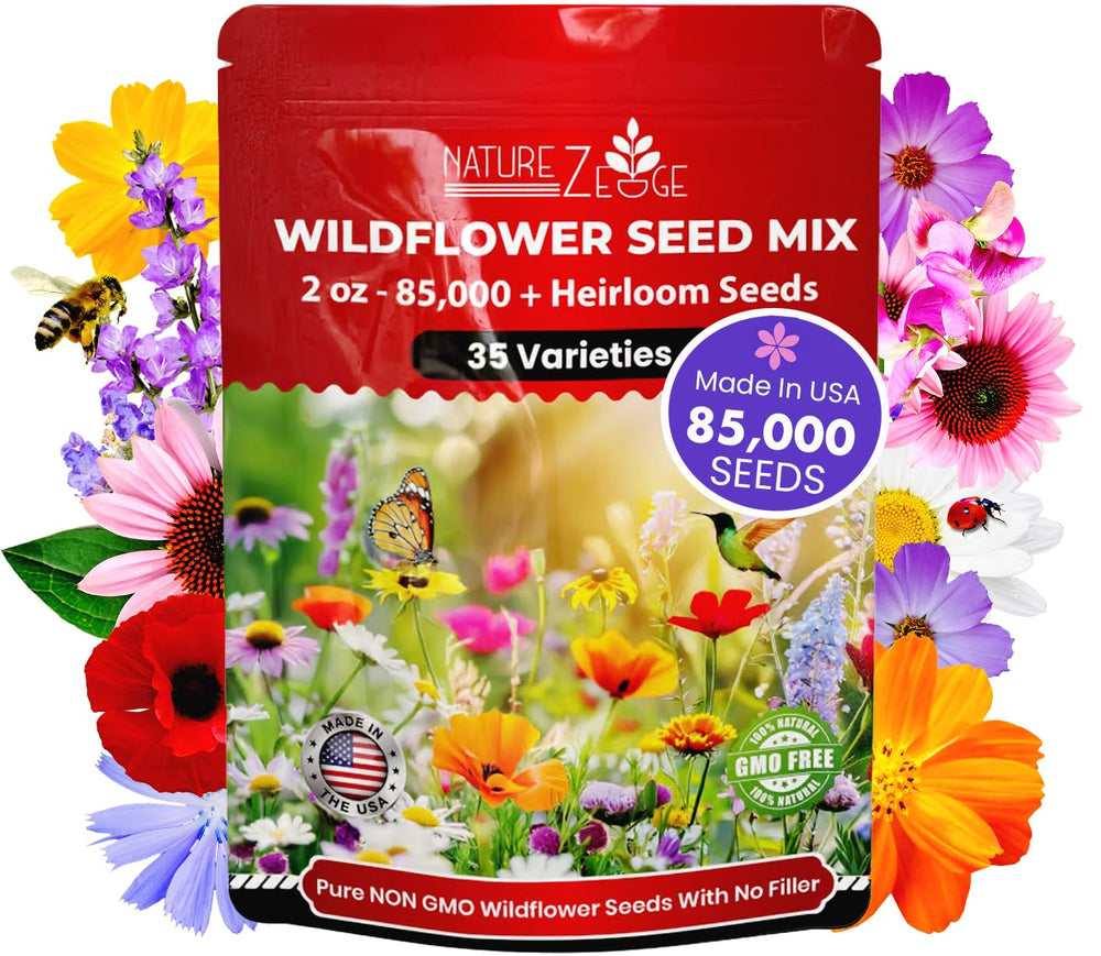 NatureZ Edge Wildflower Seeds Mix packaging close-up for easy planting