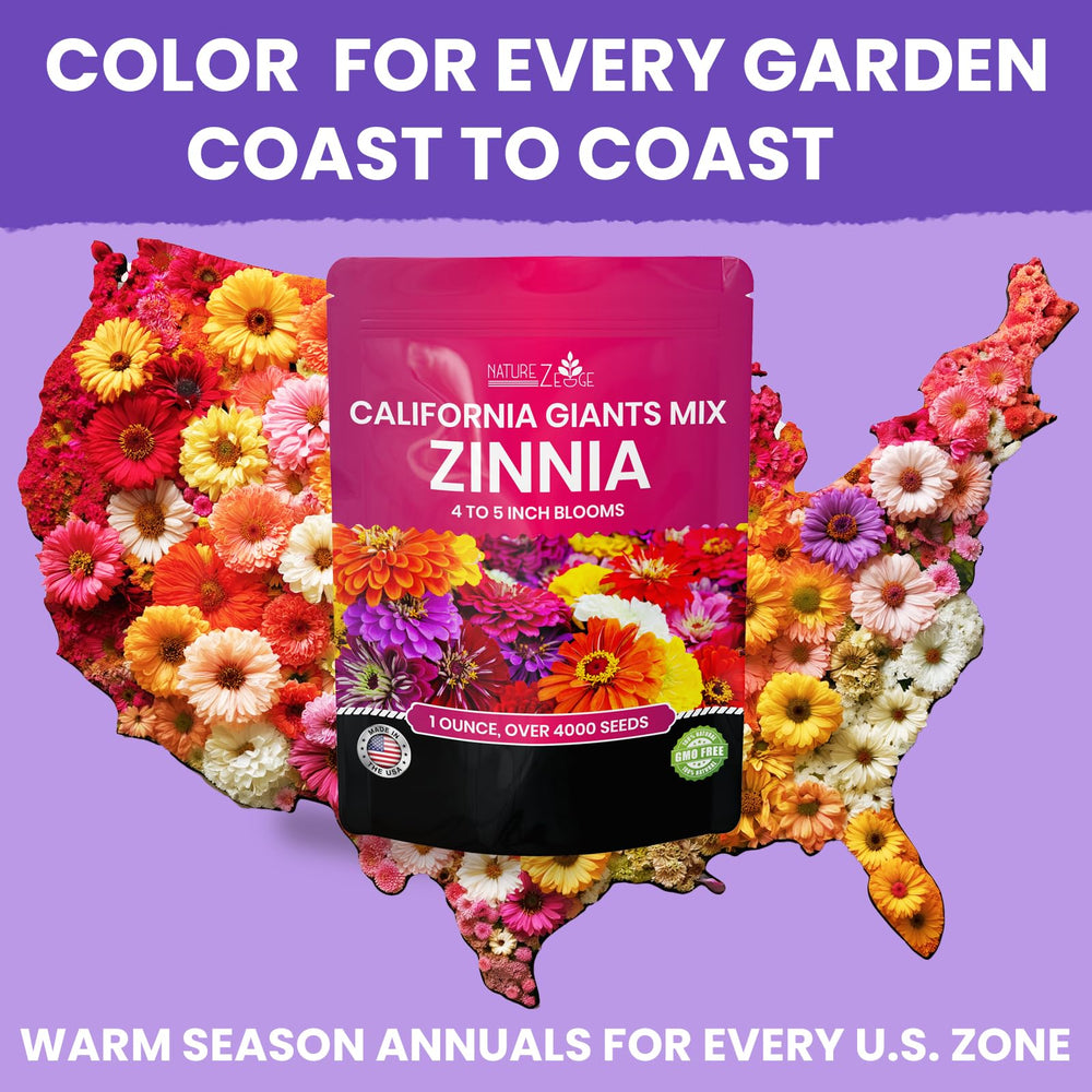 NatureZ Edge zinnia seeds lab-tested germination for reliable sprouting.