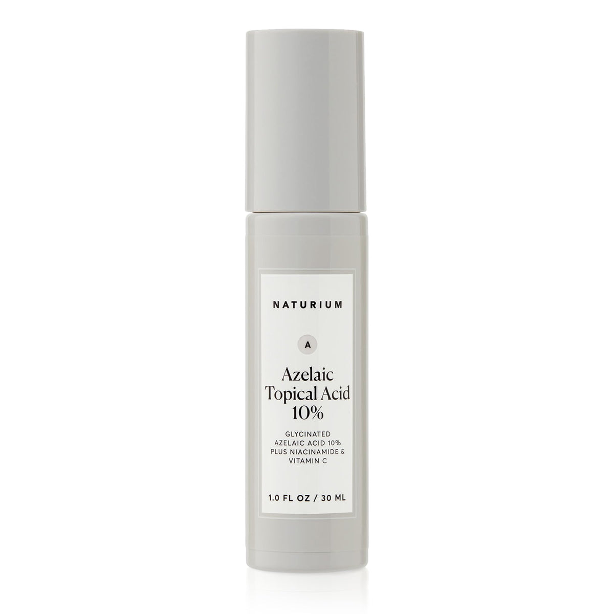 Naturium azelaic acid emulsion bottle with 10% concentration for even-toned skin.