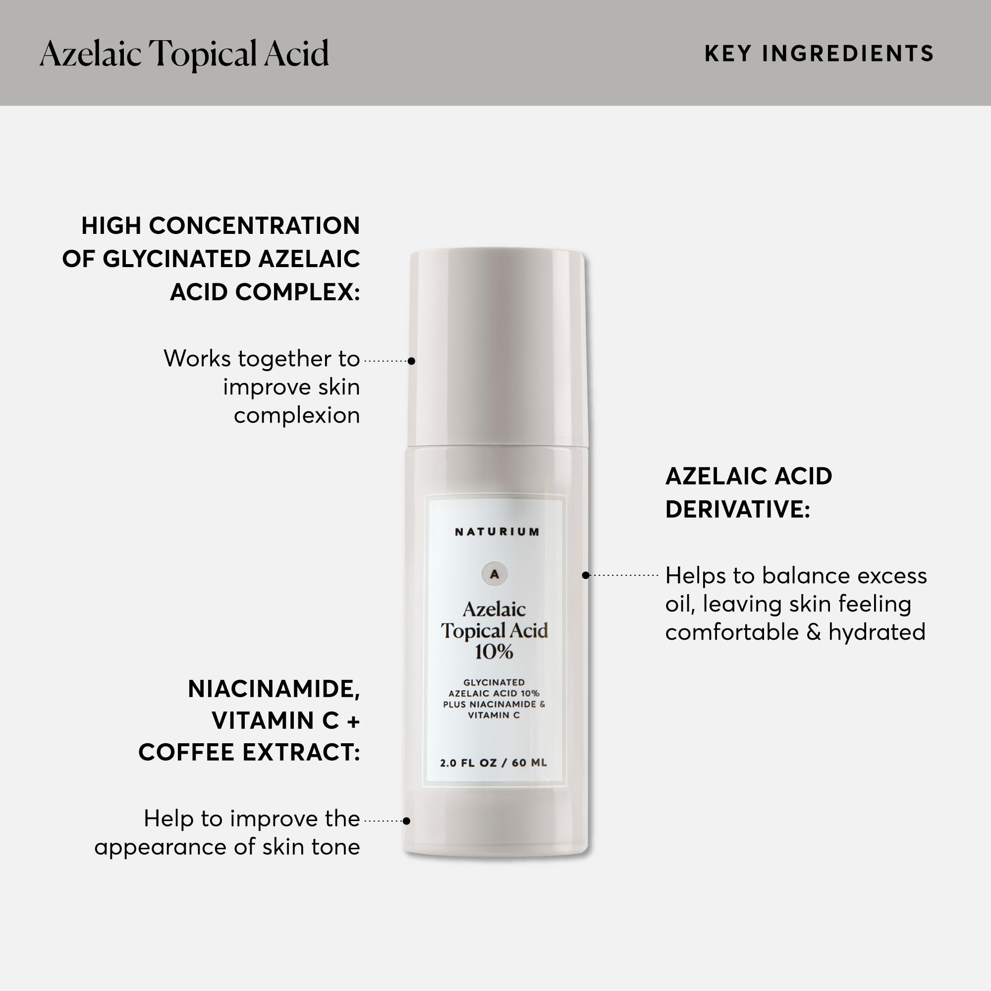 Naturium Azelaic Topical Acid 10% texture swirl shows creamy consistency