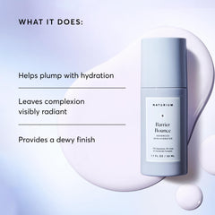 Applying Naturium Barrier Bounce Serum to the face for a smooth, luminous look.