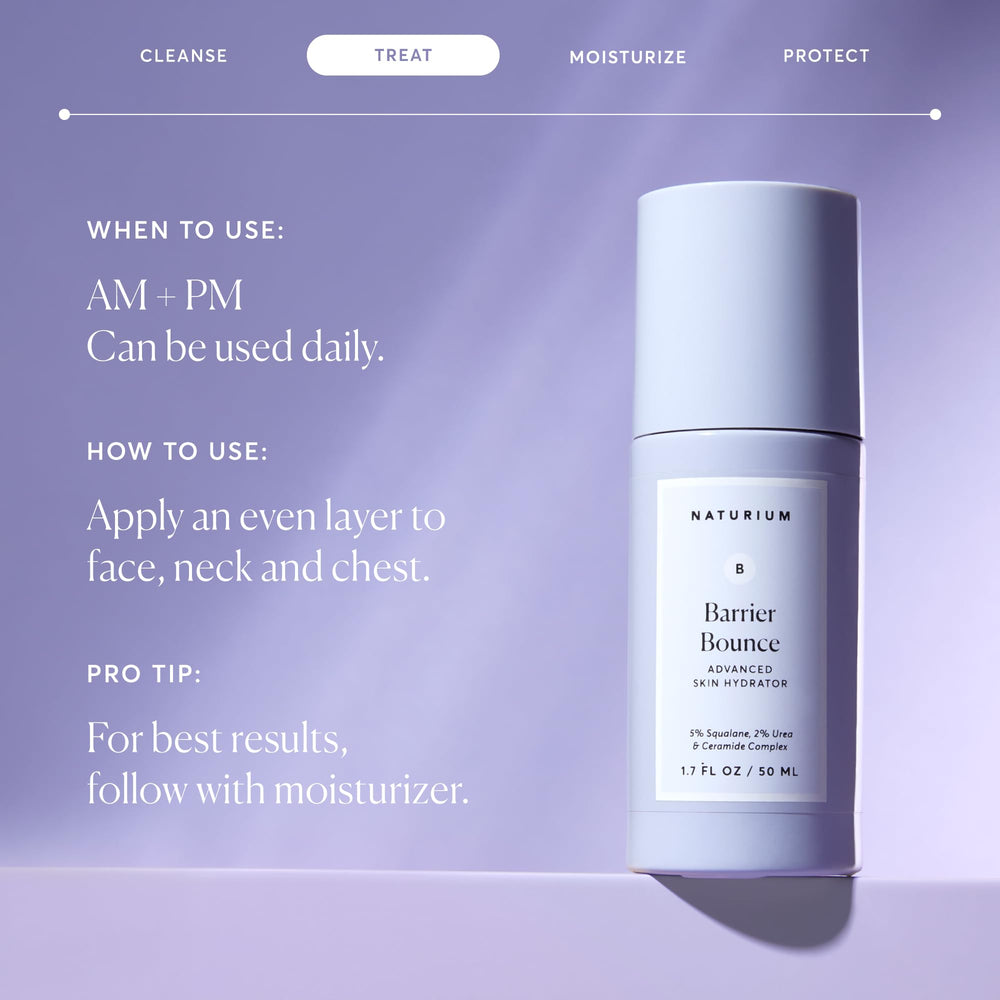 Applying Naturium Barrier Bounce Serum to neck and chest for cohesive glow.