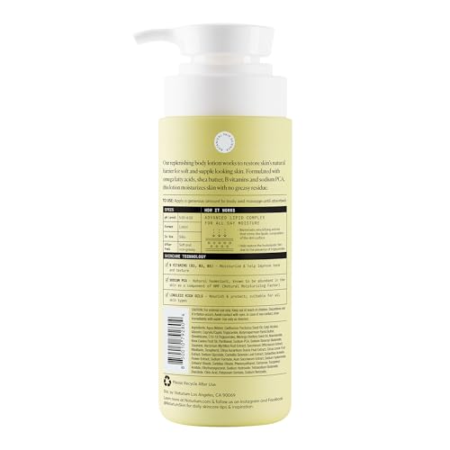 Naturium Bio-Lipid Restoring Lotion bottle back lists ingredients for gentle care