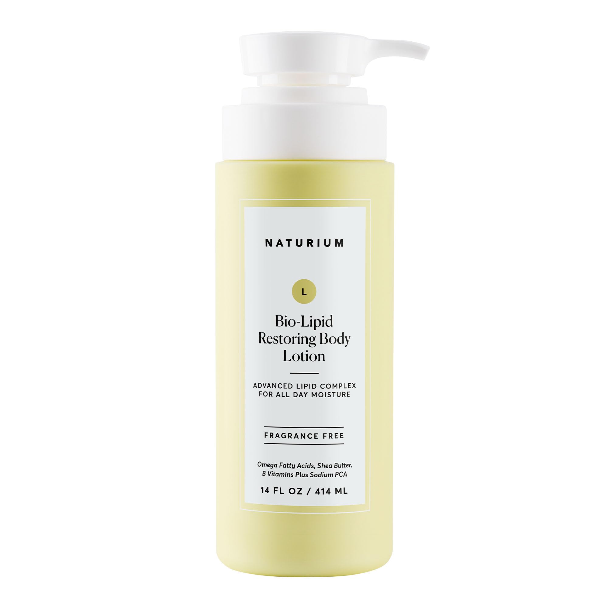 Naturium Bio-Lipid Restoring Lotion bottle front shows nourishing daily hydration