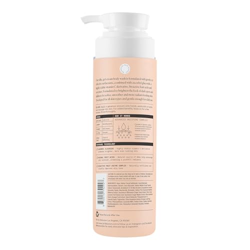 Naturium The Brightener Vitamin C Body Wash bottle close-up shows gentle formula