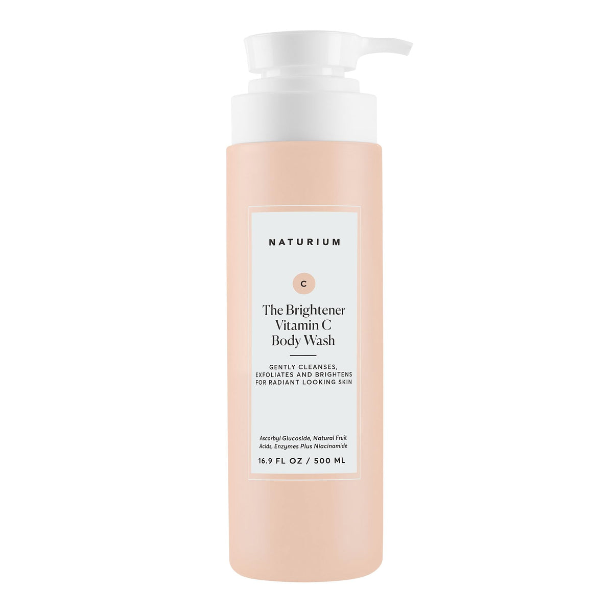Naturium The Brightener Vitamin C Body Wash bottle front for radiant skin