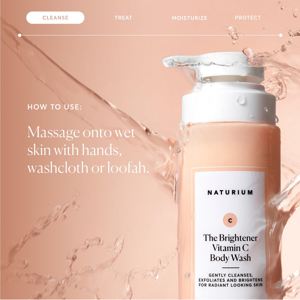 Naturium The Brightener Vitamin C Body Wash on skin for daily refreshment