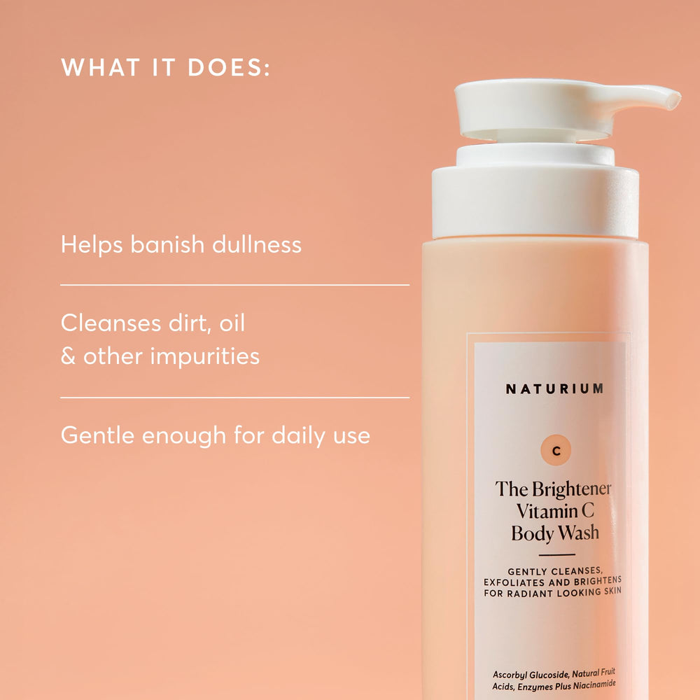 Naturium The Brightener Vitamin C Body Wash pump dispenser close-up for easy daily use