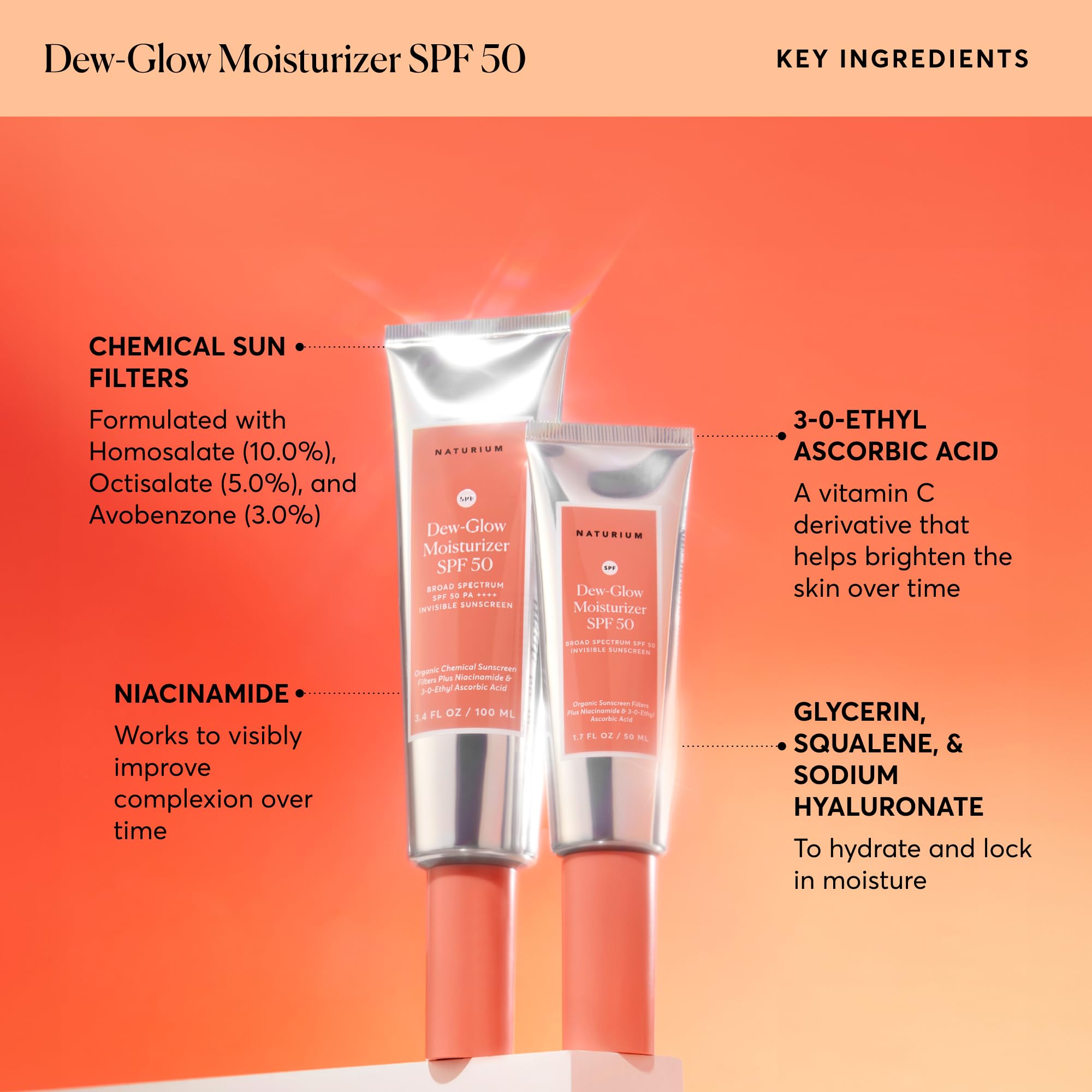 Dispensing the Naturium Dew-Glow Moisturizer SPF 50 for daily use