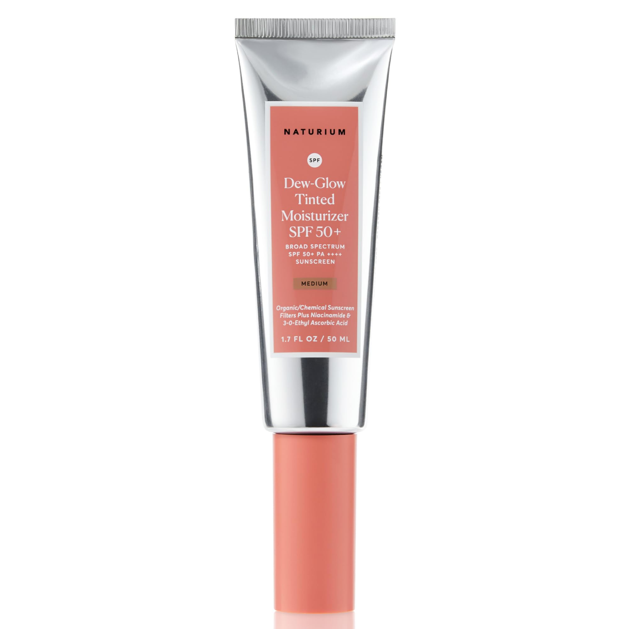 Naturium Dew-Glow Tinted Moisturizer SPF 50+ bottle pump for easy daily use
