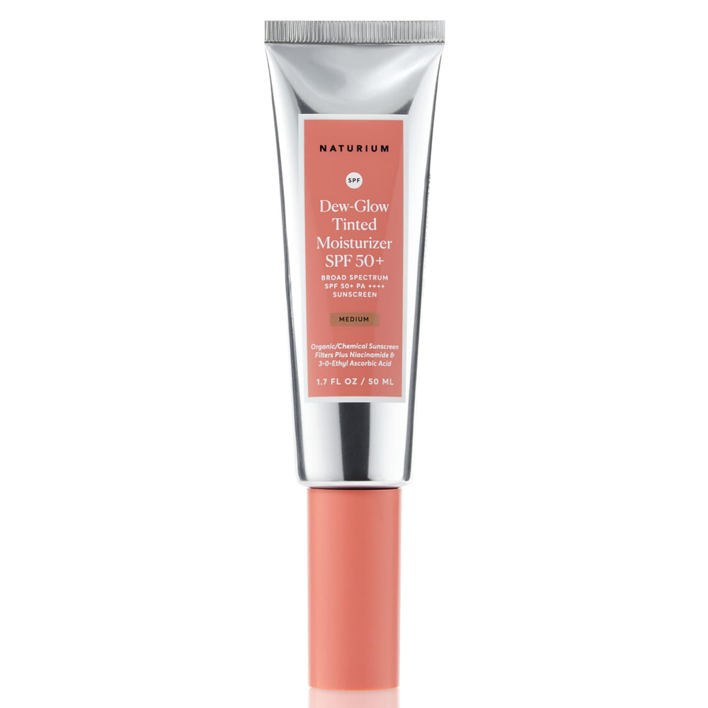 Naturium Dew-Glow Tinted Moisturizer SPF 50+ bottle pump for easy daily use