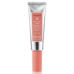 Naturium Dew-Glow tinted moisturizer in a jar with SPF 50+ for radiant, sheer coverage