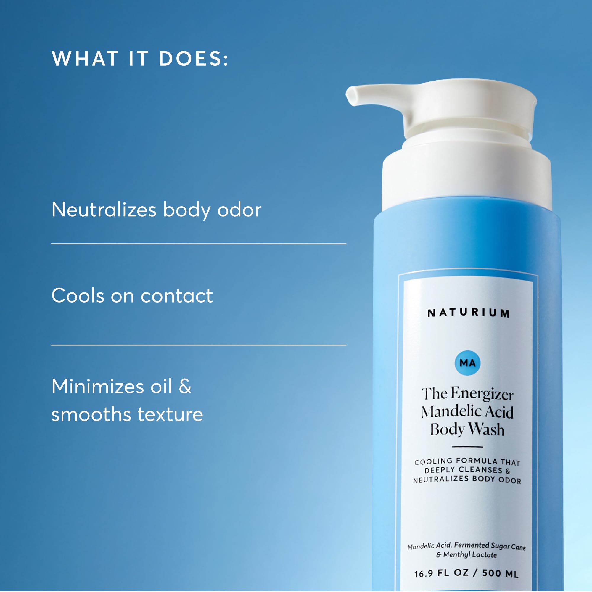 Naturium Energizer product shot highlighting the 16.9 oz bottle.