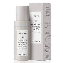 Naturium Glycolic Acid Resurfacing Gel 10% bottle for brightening and smoothing.