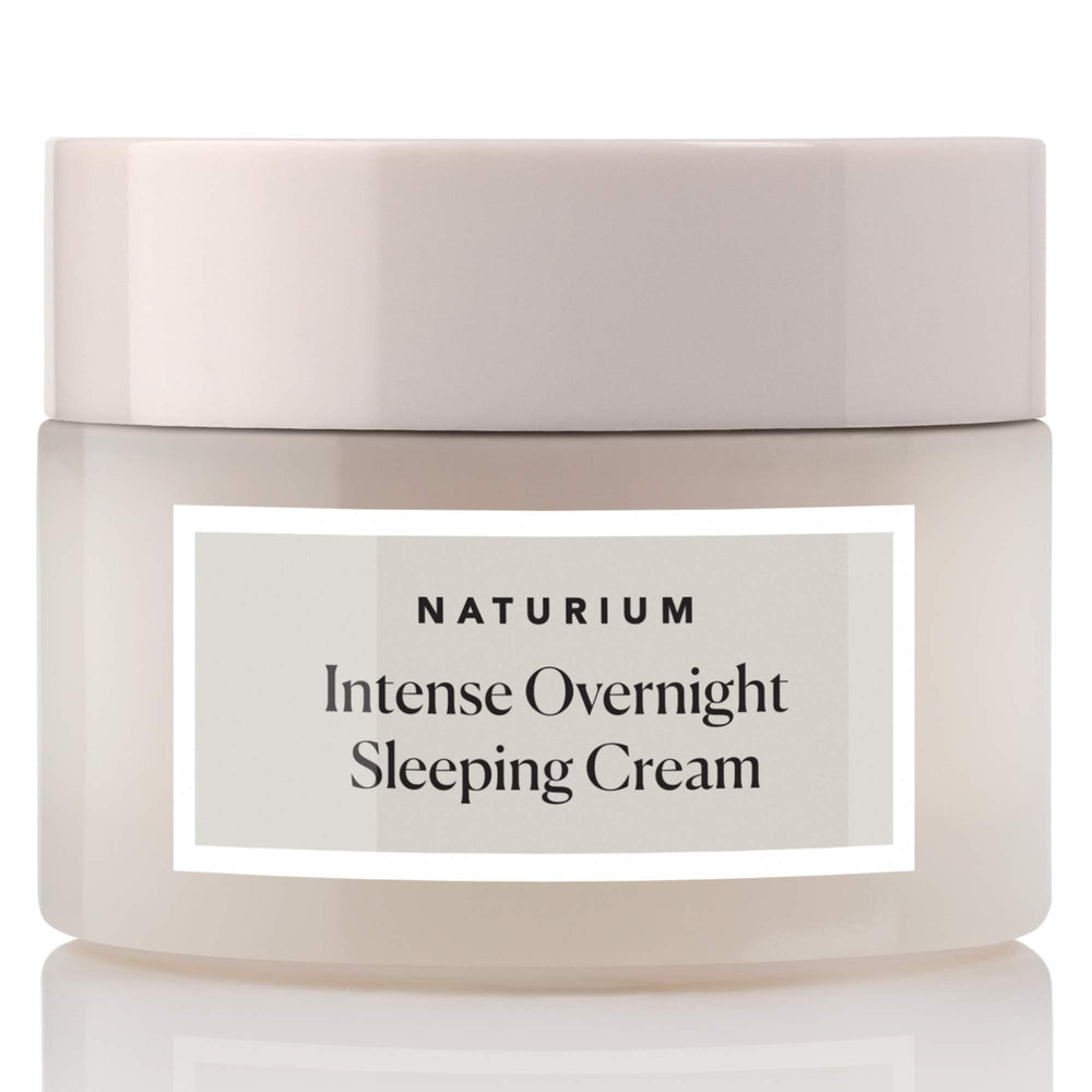 Naturium Intense Overnight Sleeping Cream bottle promises overnight hydration and a radiant morning glow.