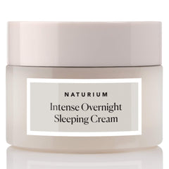 Naturium Intense Overnight Sleeping Cream bottle promises overnight hydration and a radiant morning glow.