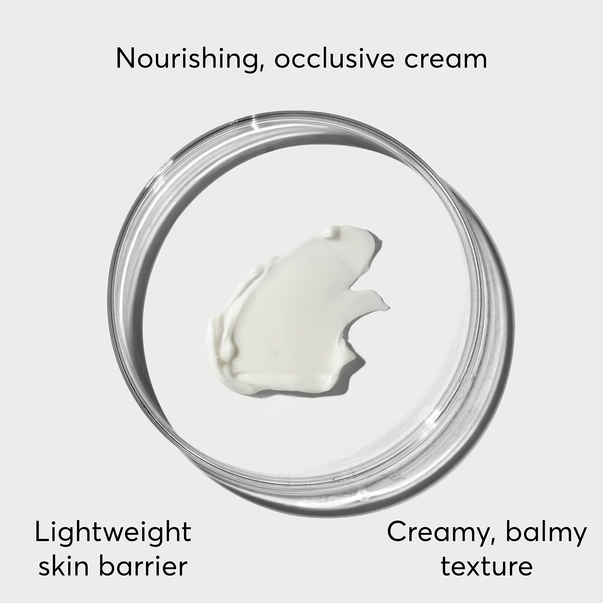 Swatch demonstrates rich formula ready to be massaged for deep hydration.