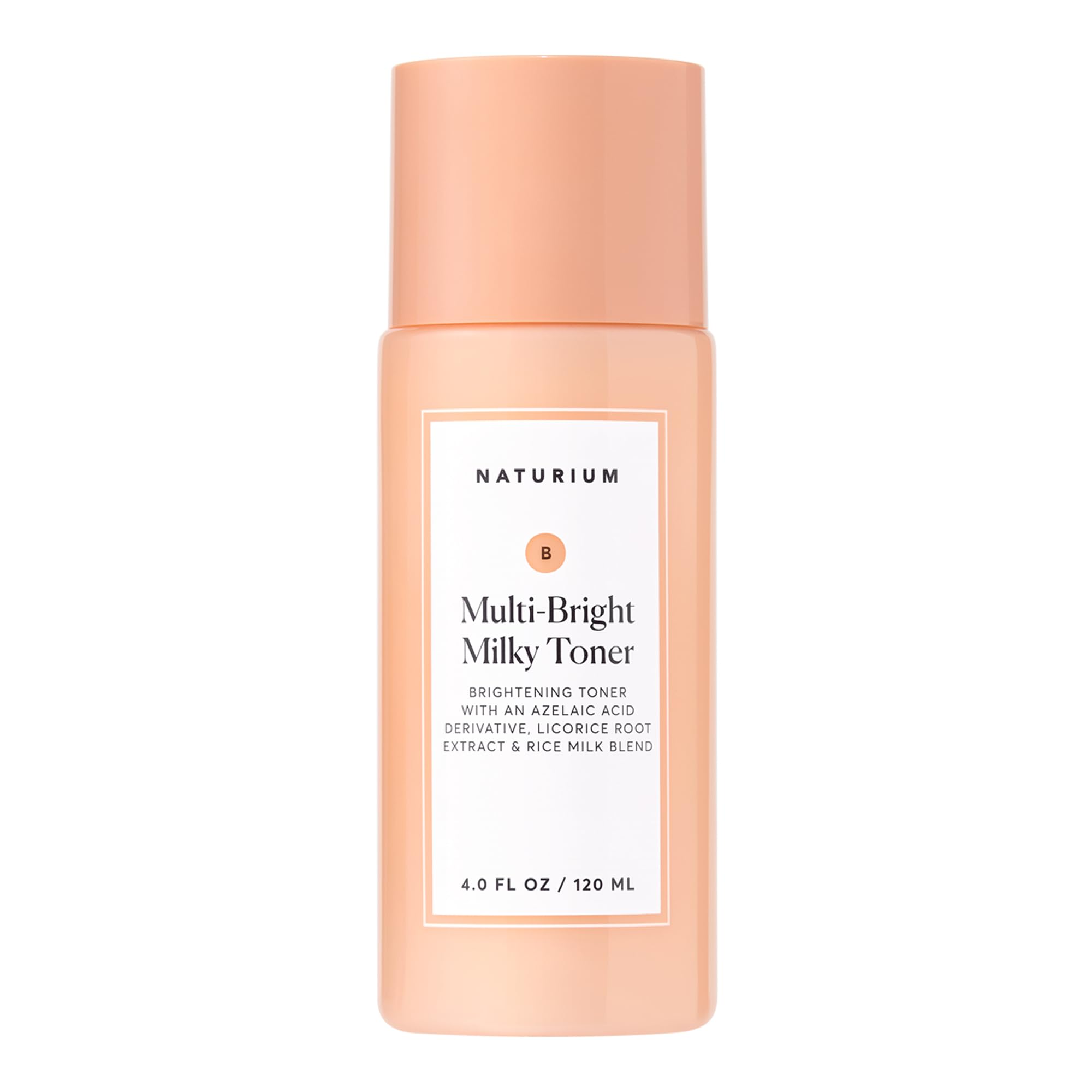 Naturium Multi-Bright Milky Toner bottle pouring for radiant skin