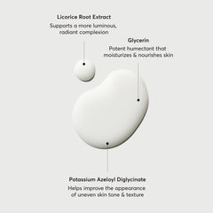 Creamy milky texture delivering hydration and mild exfoliation