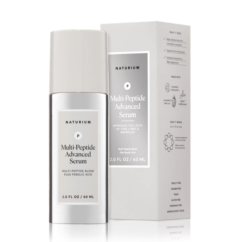 Naturium Multi-Peptide Advanced Serum jumbo bottle for smoother texture and firming potential.