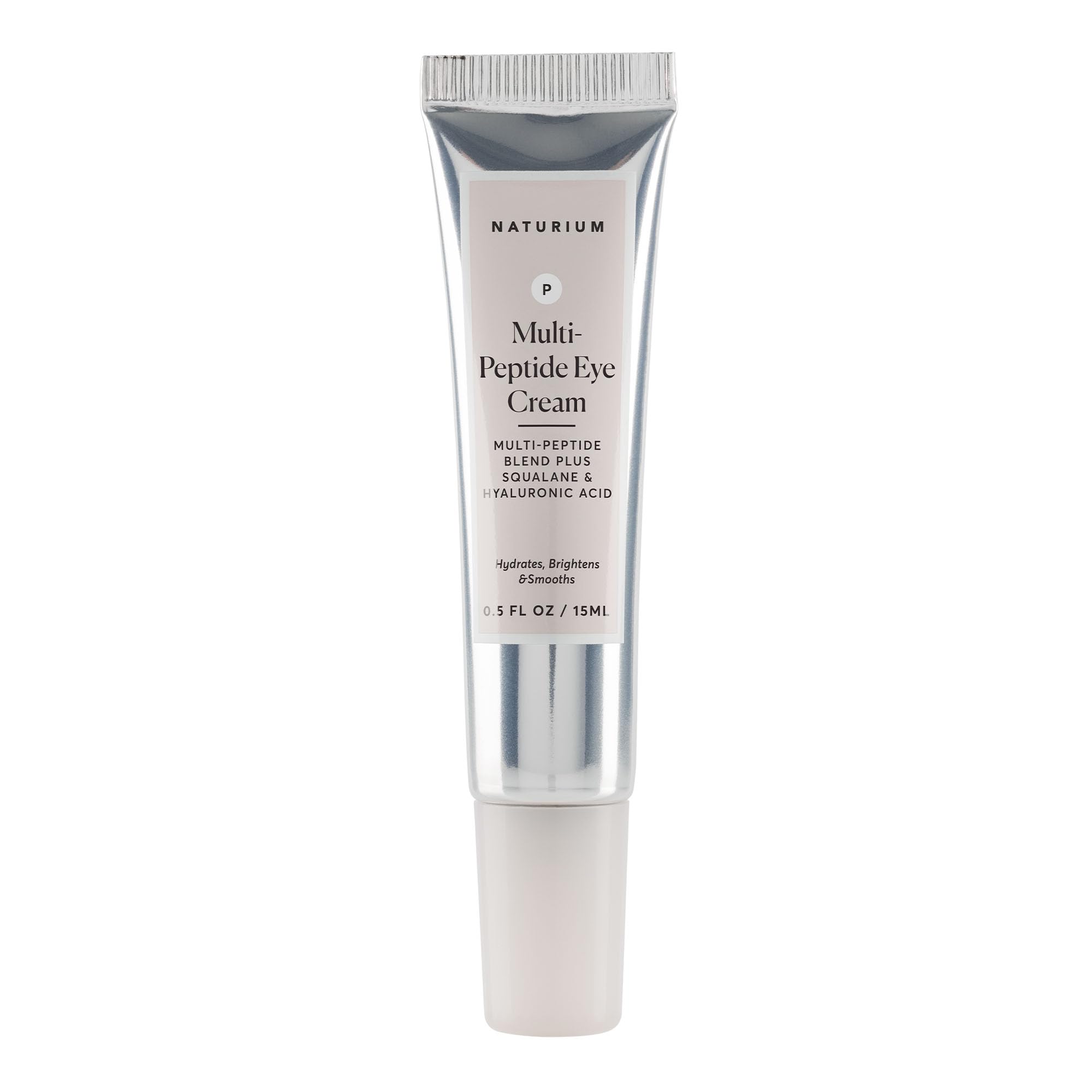 Naturium Multi-Peptide Eye Cream jar close-up for hydration and smoothing.
