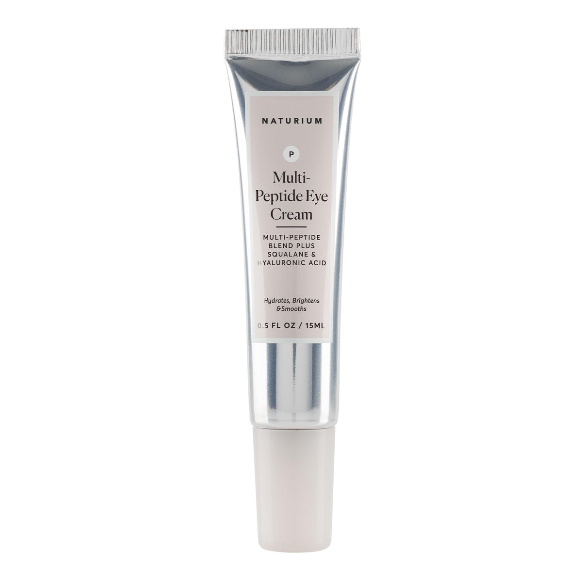 Naturium Multi-Peptide Eye Cream jar close-up for hydration and smoothing.