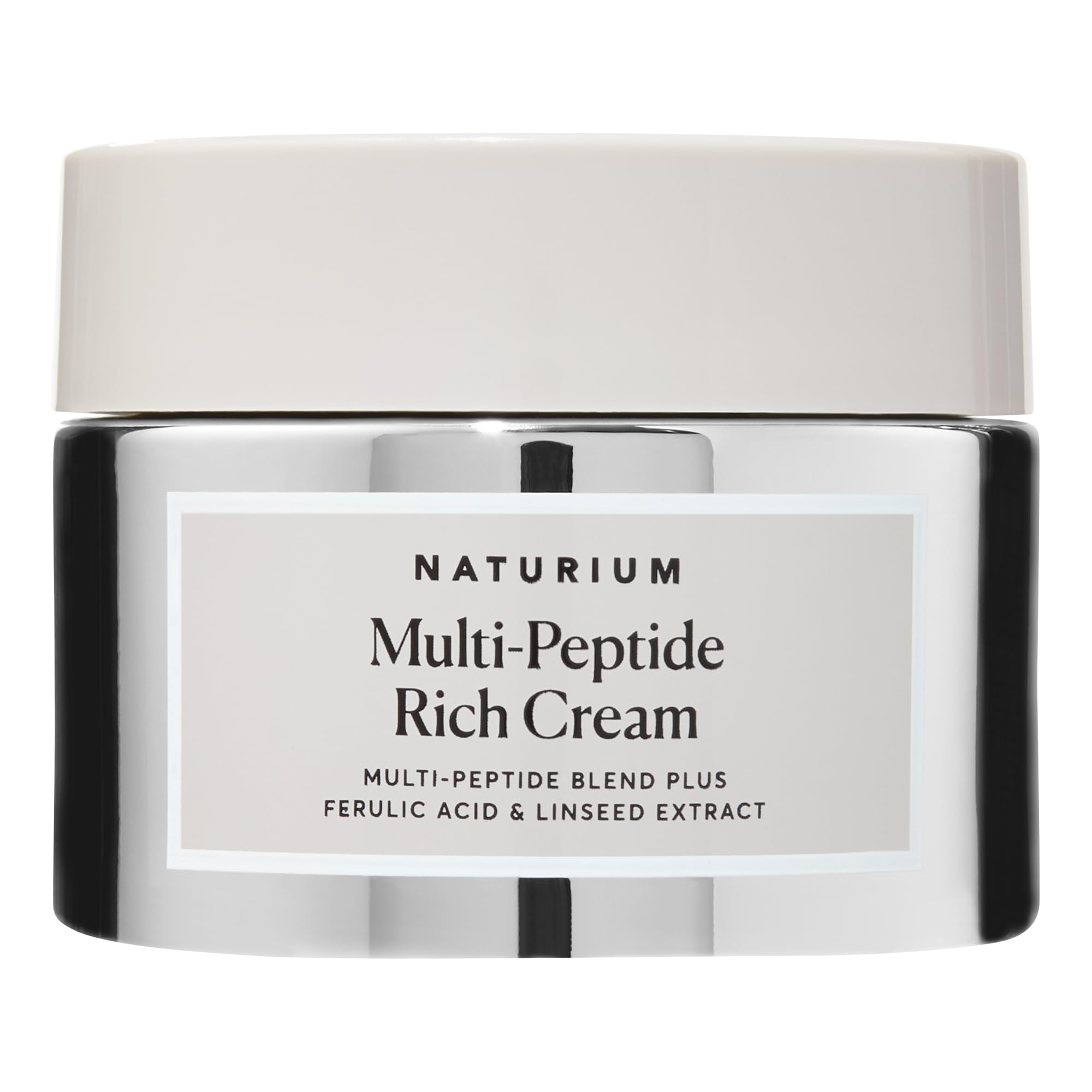 Naturium Multi-Peptide Rich Cream jar close-up showing rich hydration texture.